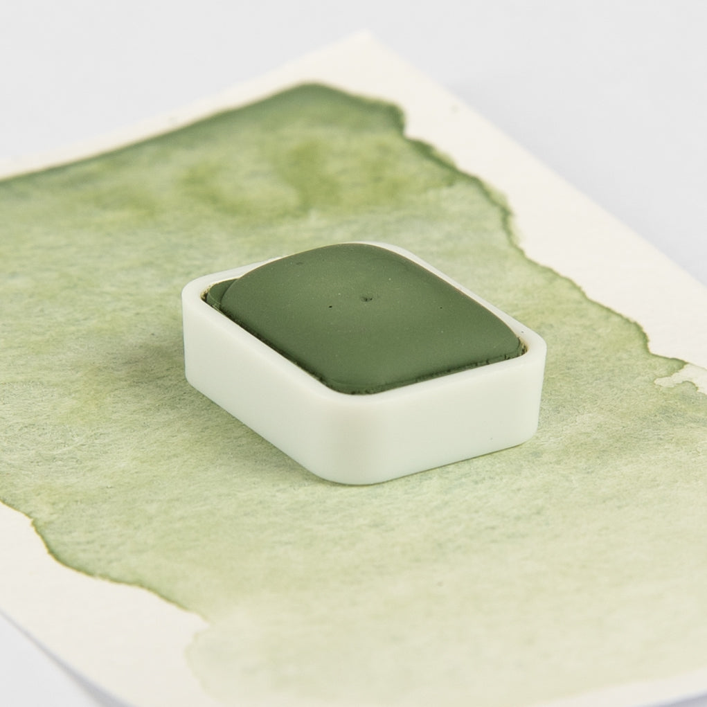 Godet aquarelle vert sauge artisanal fabriqué en France - Atelier Pigmenta