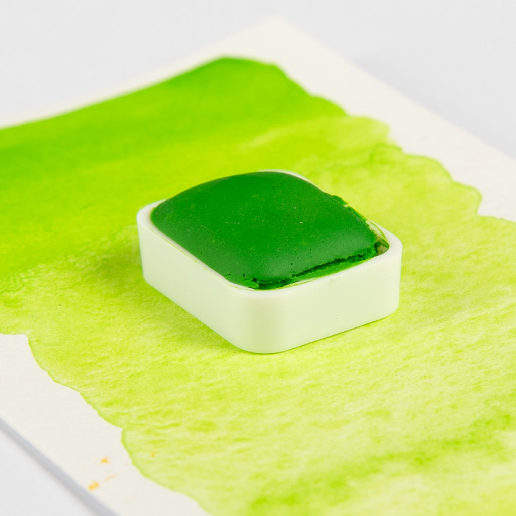 Godet aquarelle citron vert artisanal fabriqué en France - Atelier Pigmenta