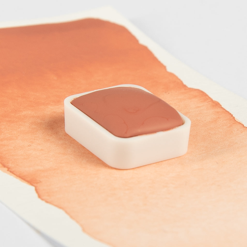 Godet aquarelle rose poudré artisanal fabriqué en France - Atelier Pigmenta