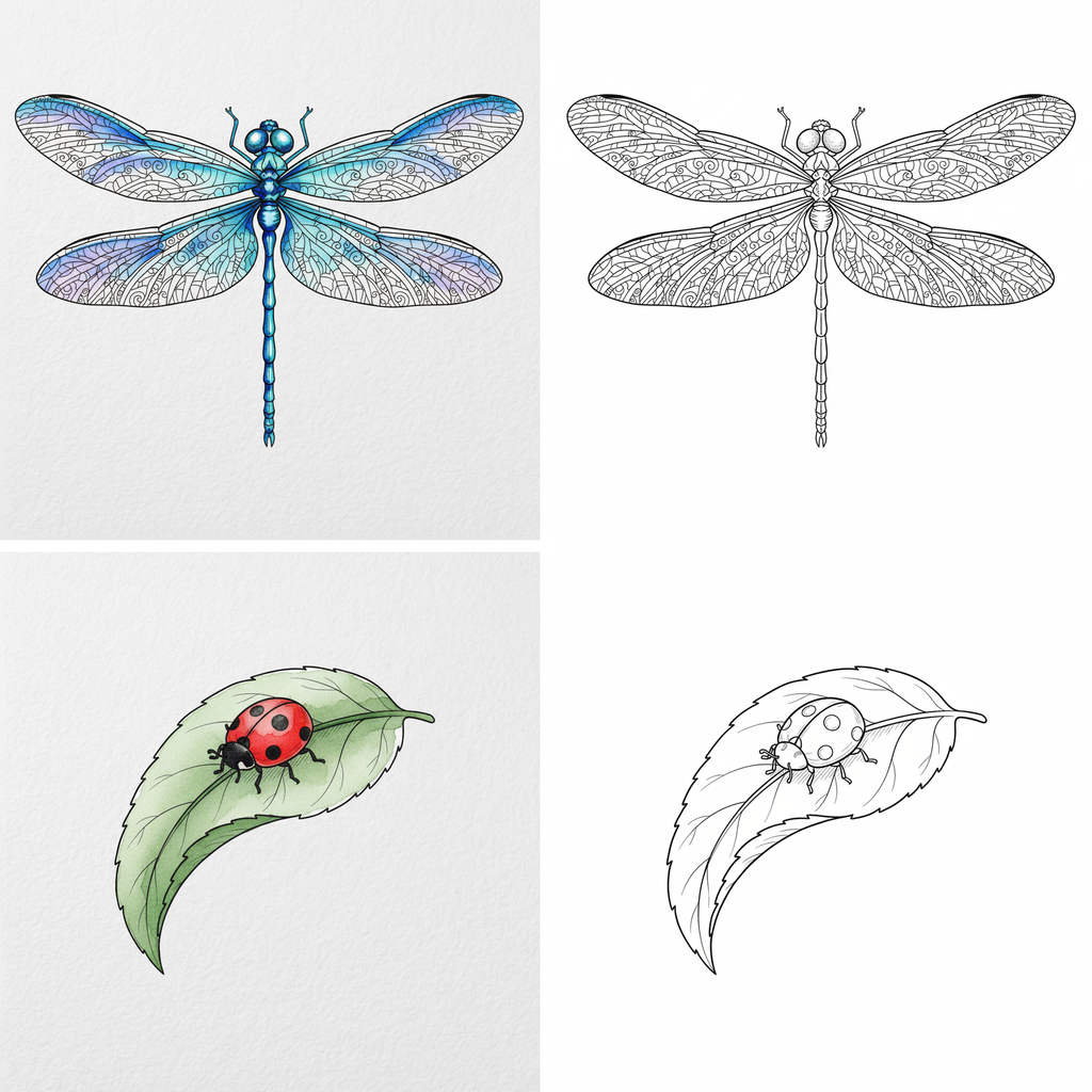 Cahier aquarelle Papillons - dessins