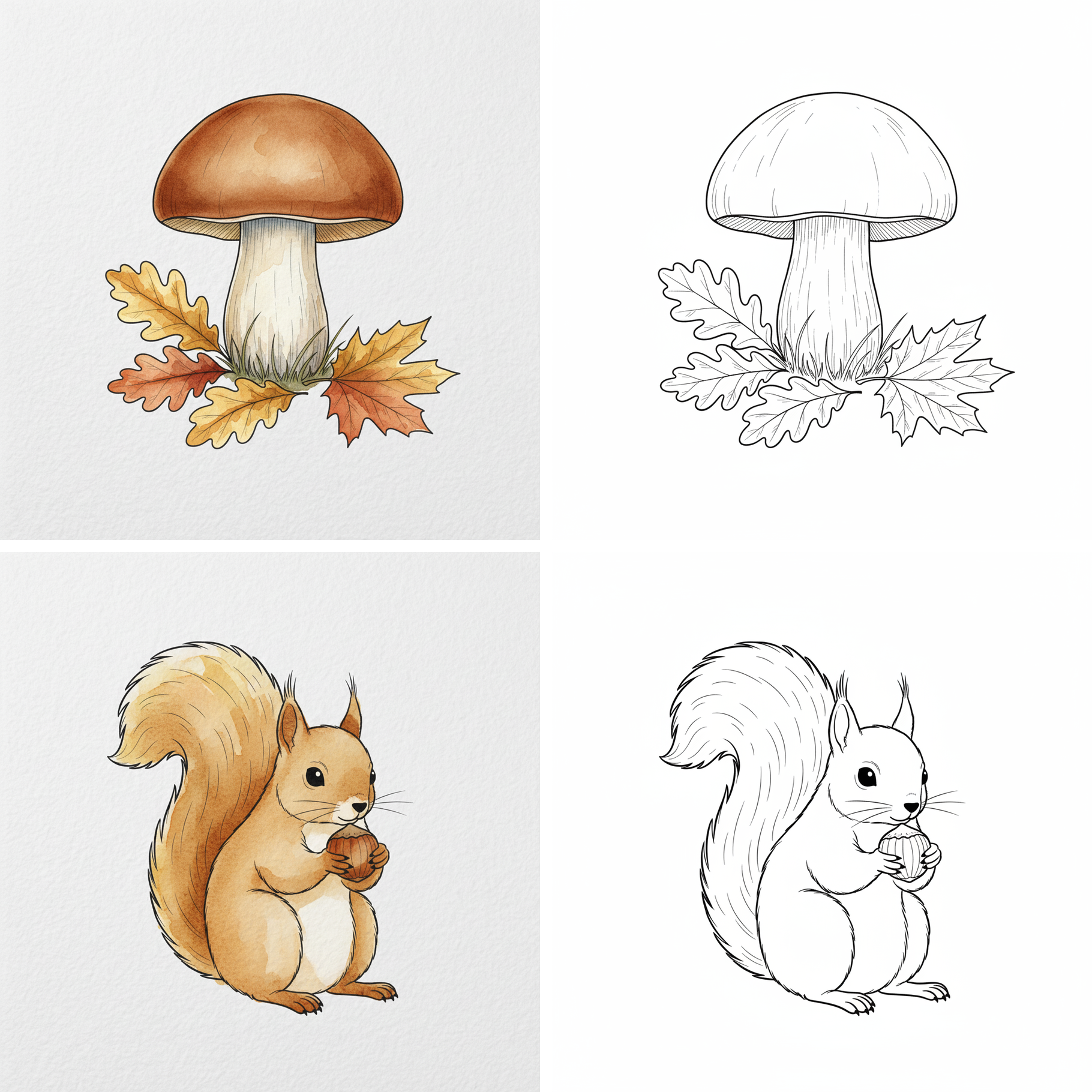 Cahier aquarelle - dessins colorises et trait