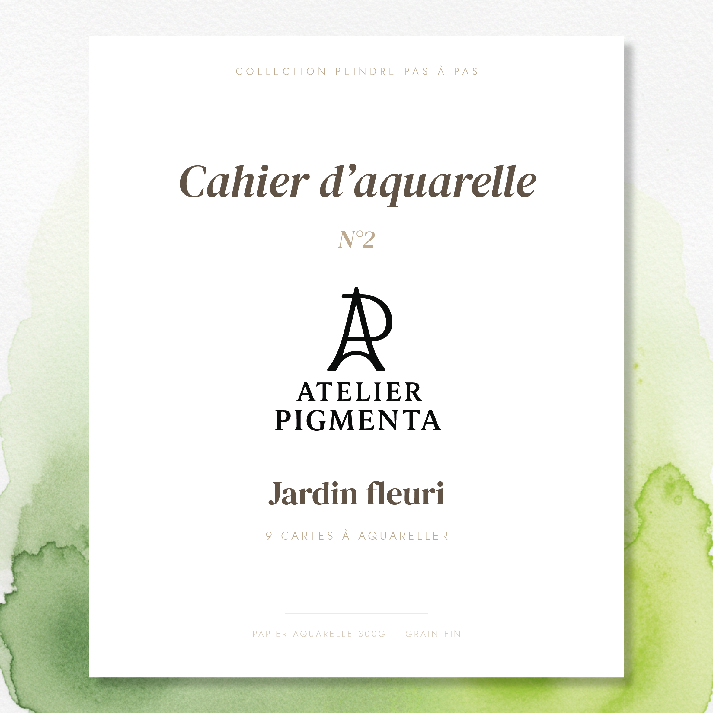 Cahier d'aquarelle - cahier-02-jardin-fleuri - Face avant