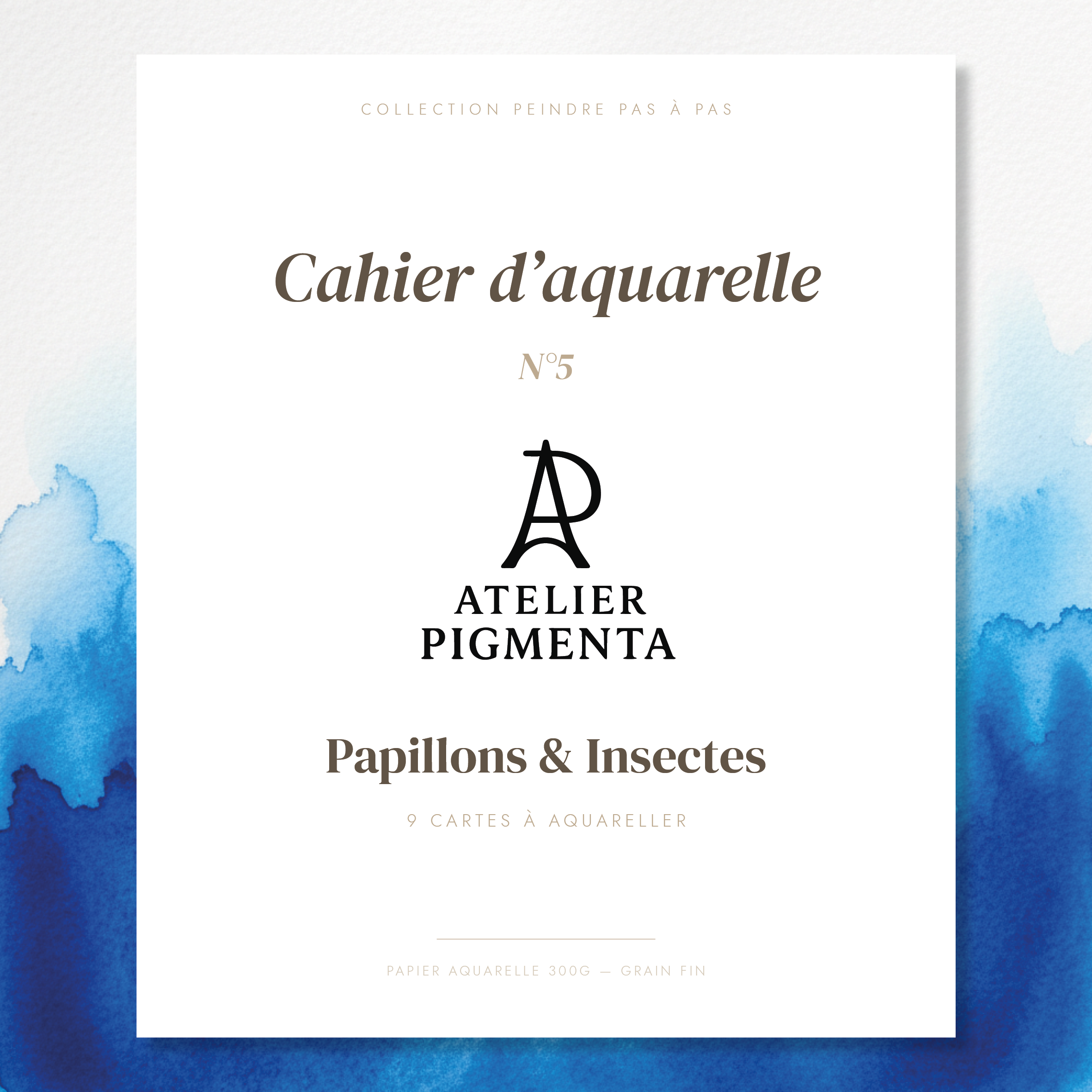 Cahier d'aquarelle - cahier-05-papillons - Face avant
